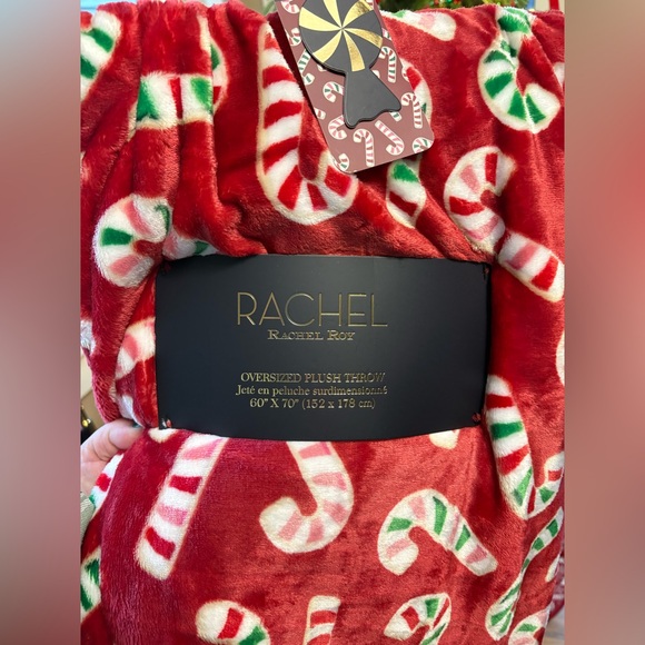NWT Candy Cane Oversized Plush Throw by Rachel Roy - Picture 8 of 12